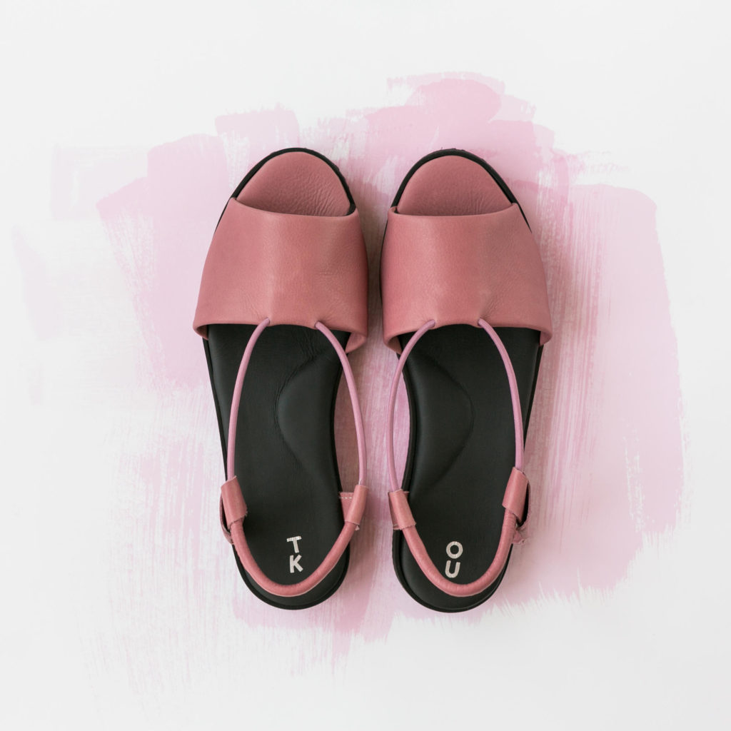 pink comfortable leather shoes