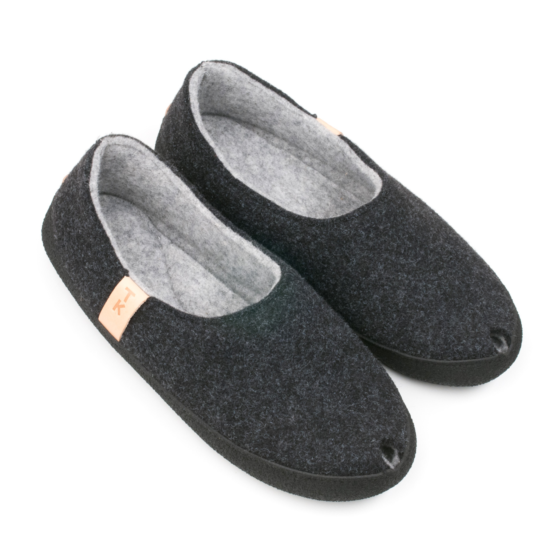 Woolen felt slippers • Budapest, dark gray • TOKU shoes